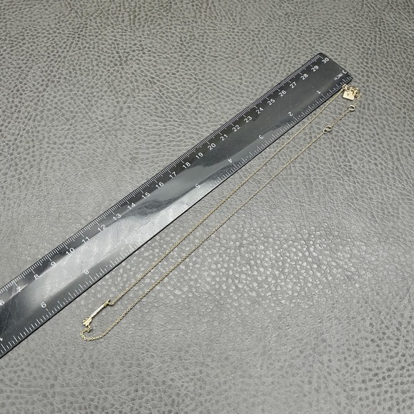 Banana Republic Arrow Necklace Gold Tone Dainty Bar Pave Crystal Pendant Womens - Picture 8 of 8